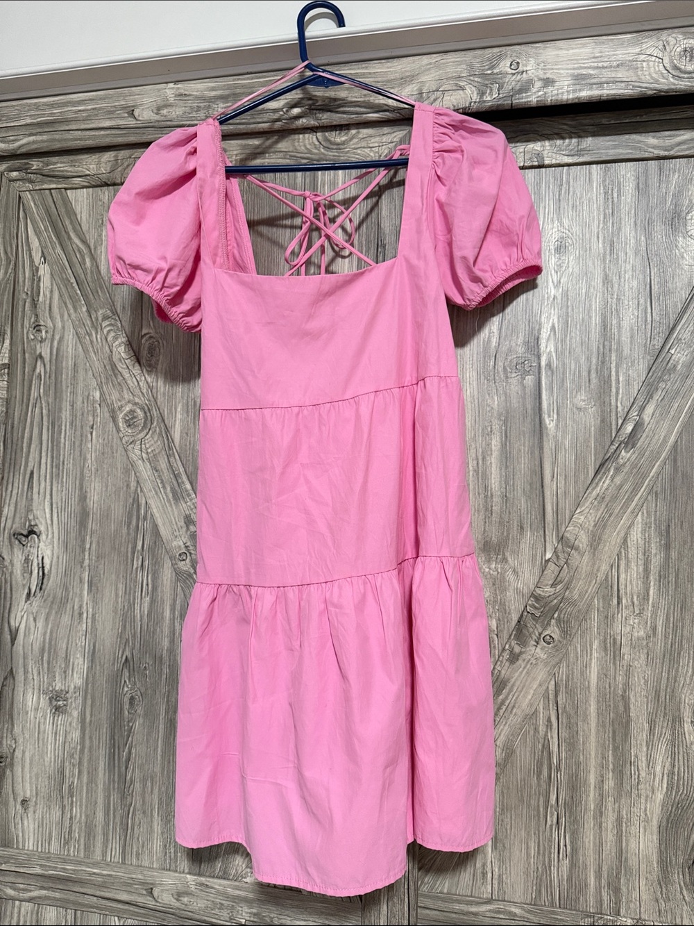 stradivarius Pink Puff Sleeve Mini Dress